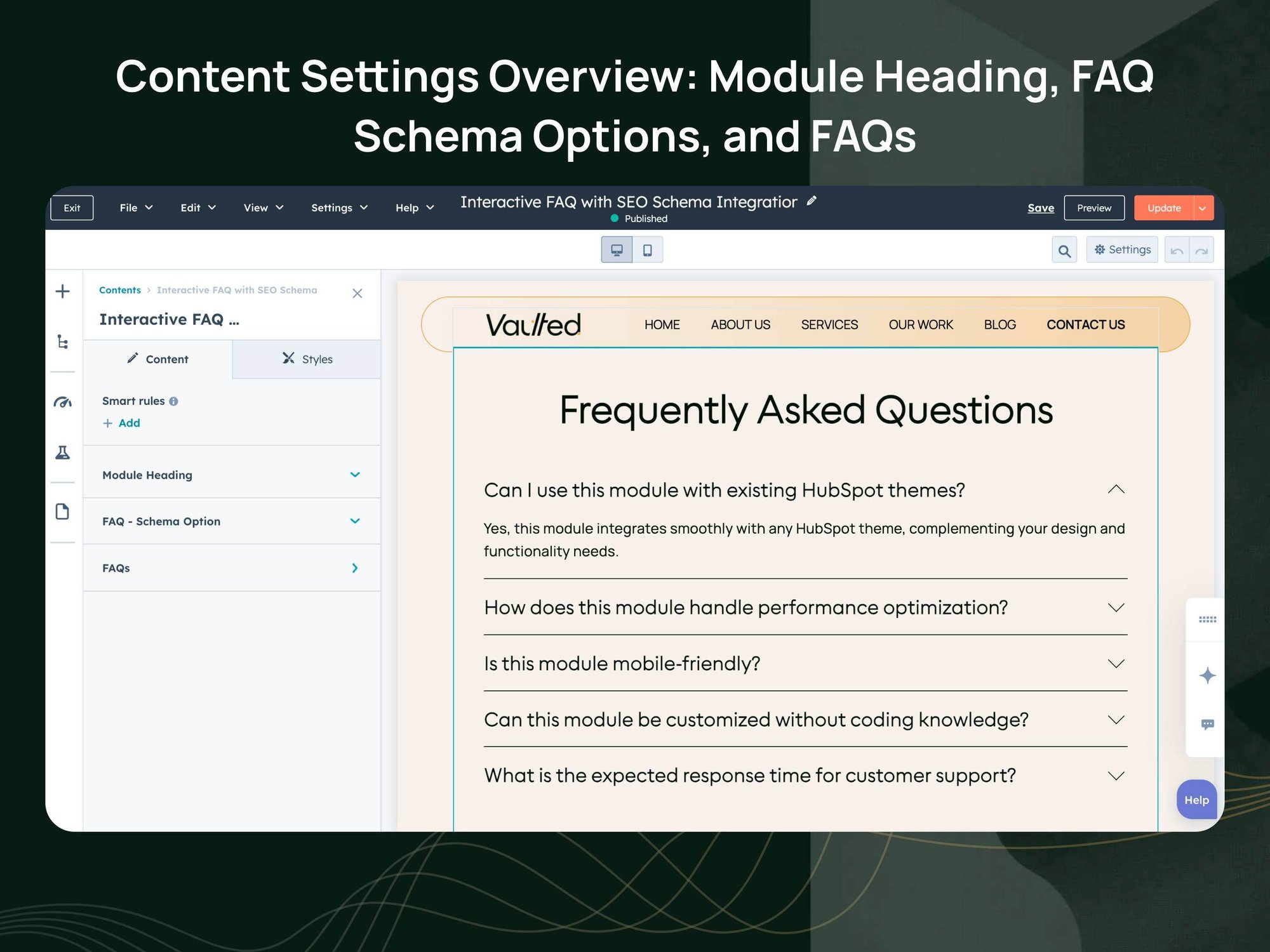 Content-Settings-Overview-Module-Heading-FAQ-Schema-Options-and-FAQs