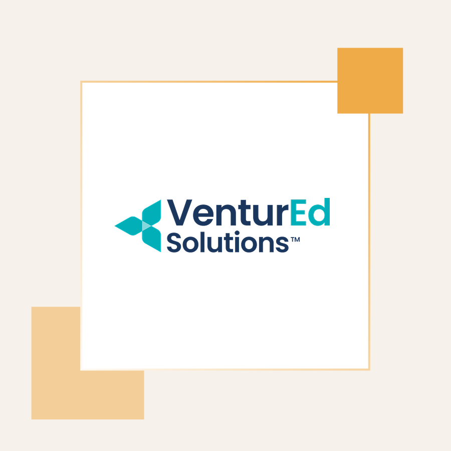 VenturEd Solutions logo — a global education technology company serving K–12 schools with software for enrollment, fundraising, financial management, and community engagement.