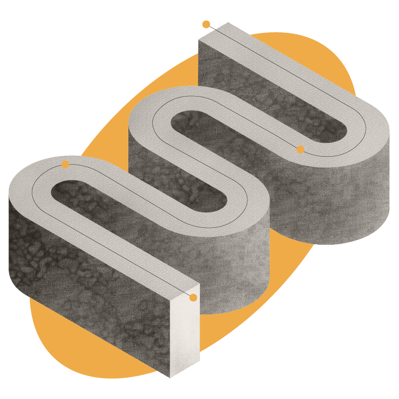 Vaulted branded graphic illustrating connected data-driven SEO analysis